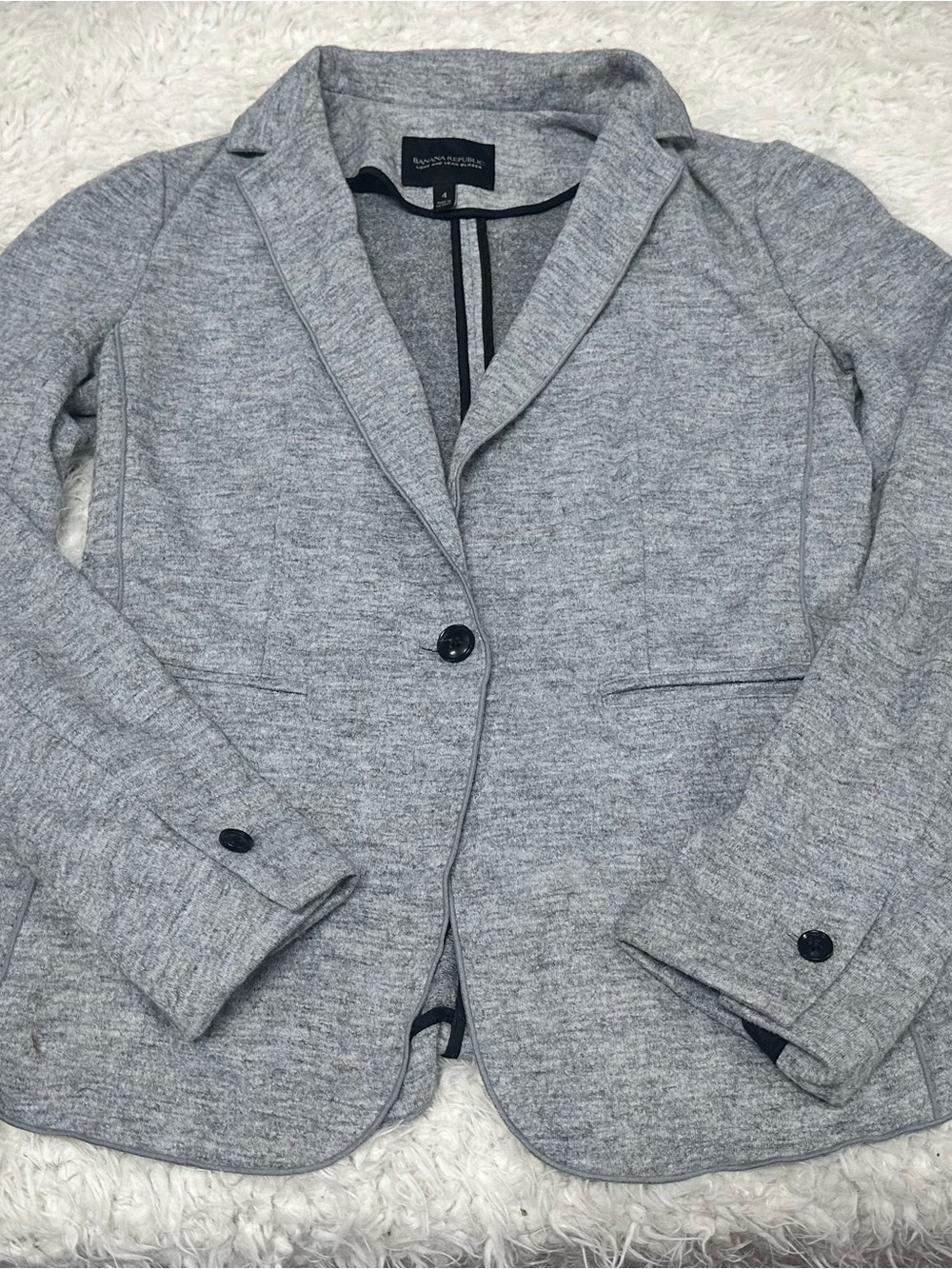 Banana Republic Gray Long & Lean Knit Blazer